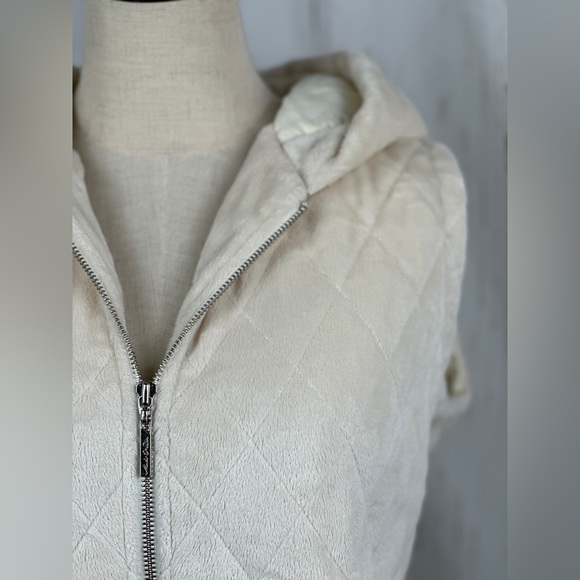 Mod-o-doc Warm Vest Hooded Women's Size 2 Beige With Zipper - Picture 2 of 7
